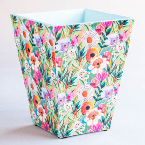 Waste Paper Bin - Bright Floral